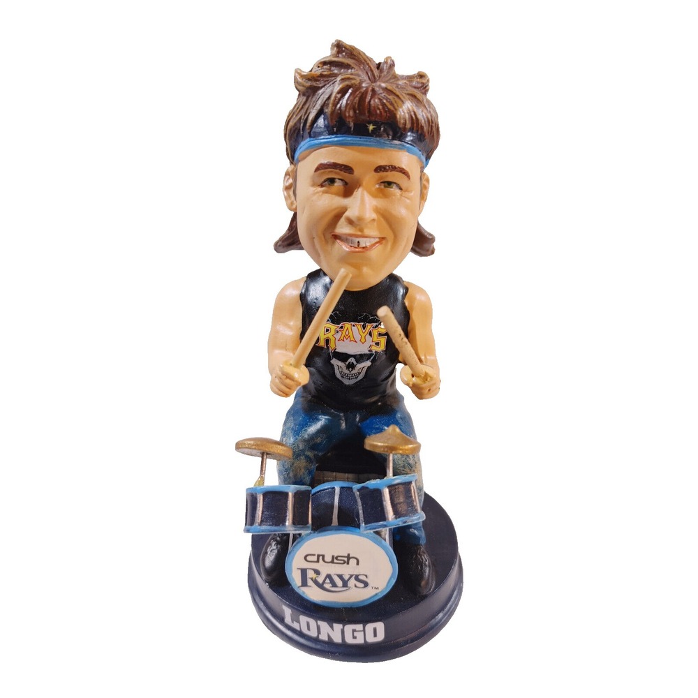 Tampa Bay Rays EVAN LONGORIA Baseball Bobblehead 80s Hair Band Drummer LONGO